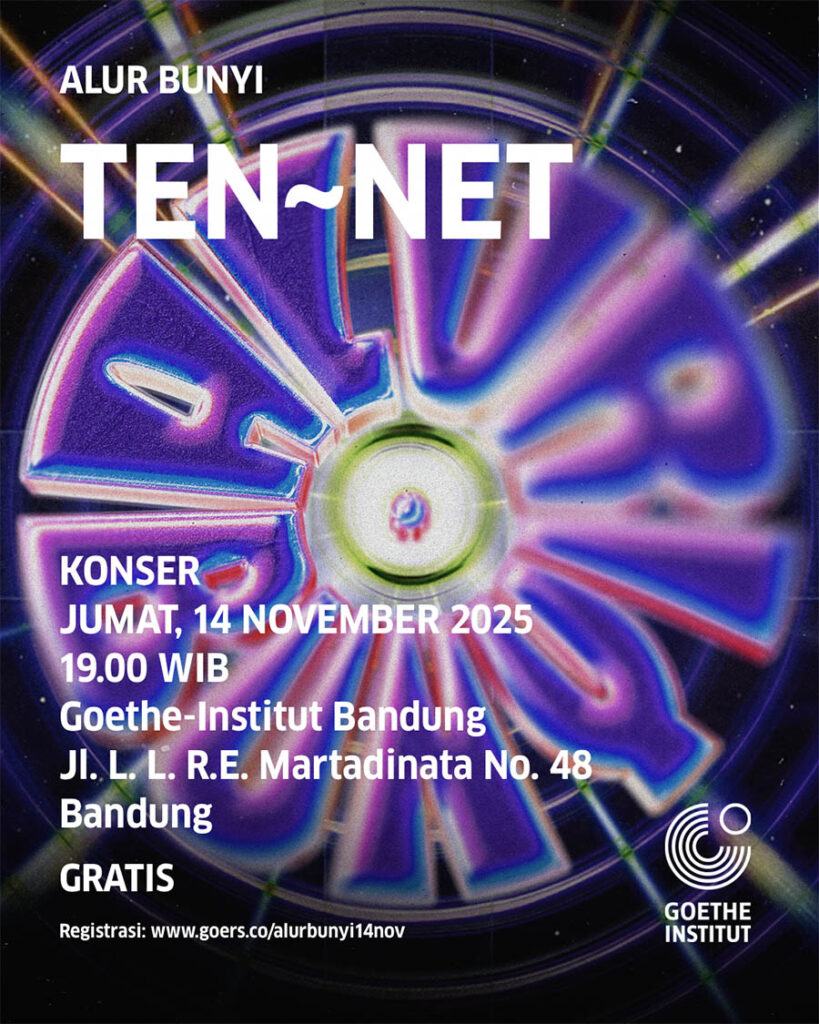 Alur Bunyi 2025, Ten~neT, Indra Perkasa, Firzi O, Goethe-Institut Bandung, Musik Elektronik, Pertunjukan Audiovisual, Musik Eksperimen, Bandung Event, Electronic Performance